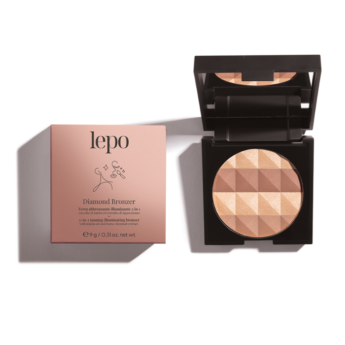 Lepo DIAMOND BRONZER 2-in-1 Tanning Illuminating Bronzer, me ladi jojoba kai ekxulisma agiokastanou 411 8,5g (21 Bronze)